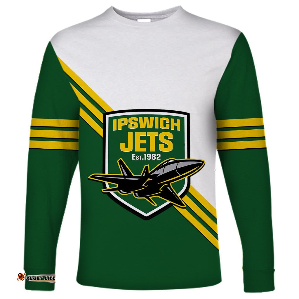 Personalised Australia Rugby Long Sleeve T-shirt Ipswich Jets Est 1982 Sporty Style