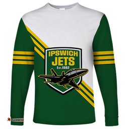 Personalised Australia Rugby Long Sleeve T-shirt Ipswich Jets Est 1982 Sporty Style