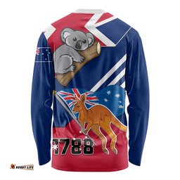 Australia Day Kangaroo and Koala With Flag Long Sleeve T-shirt