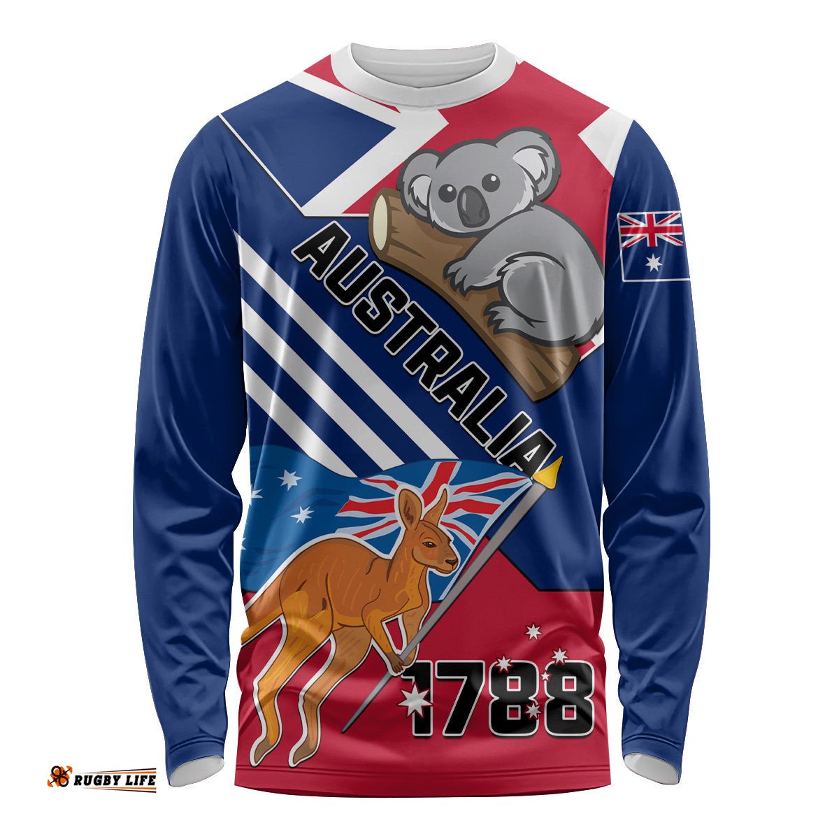 Australia Day Kangaroo and Koala With Flag Long Sleeve T-shirt