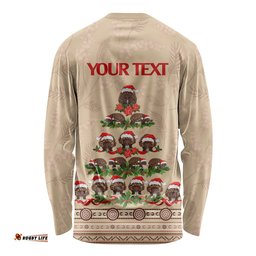 Holiday Lighting Santa Echidna Christmas Tree Long Sleeve T-shirt