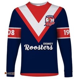 Roosters Rugby Long Sleeve T-shirt Tricolours 1908 Sporty Version