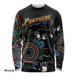 Personalised Panthers Aboriginal Dot Long Sleeve T-shirt Go the Mighty Panthers