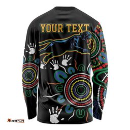 Personalised Panthers Aboriginal Dot Long Sleeve T-shirt Go the Mighty Panthers