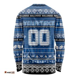 Personalized Bulldogs Rugby Xmas Long Sleeve T-shirt Australia NRL Mascot