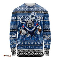Personalized Bulldogs Rugby Xmas Long Sleeve T-shirt Australia NRL Mascot