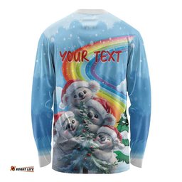 Personalised Australia Koala Christmas Long Sleeve T-shirt Santa Claus Ho Ho Ho