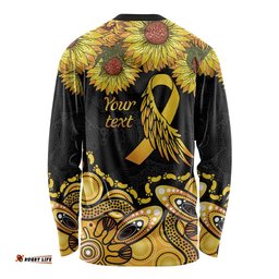 Be Bold Go Gold Aboriginal Ribbon Childhood Personalised Long Sleeve T-shirt
