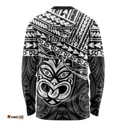 Matariki New Zealand Long Sleeve T-shirt Maori New Year Tiki Black Version