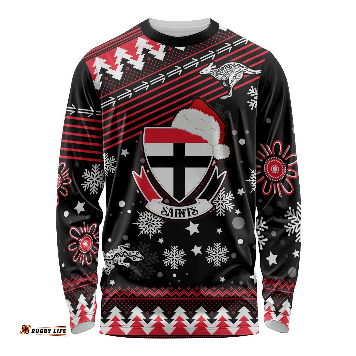 Custom St Kilda Saints Football Long Sleeve T-shirt Christmas 2023