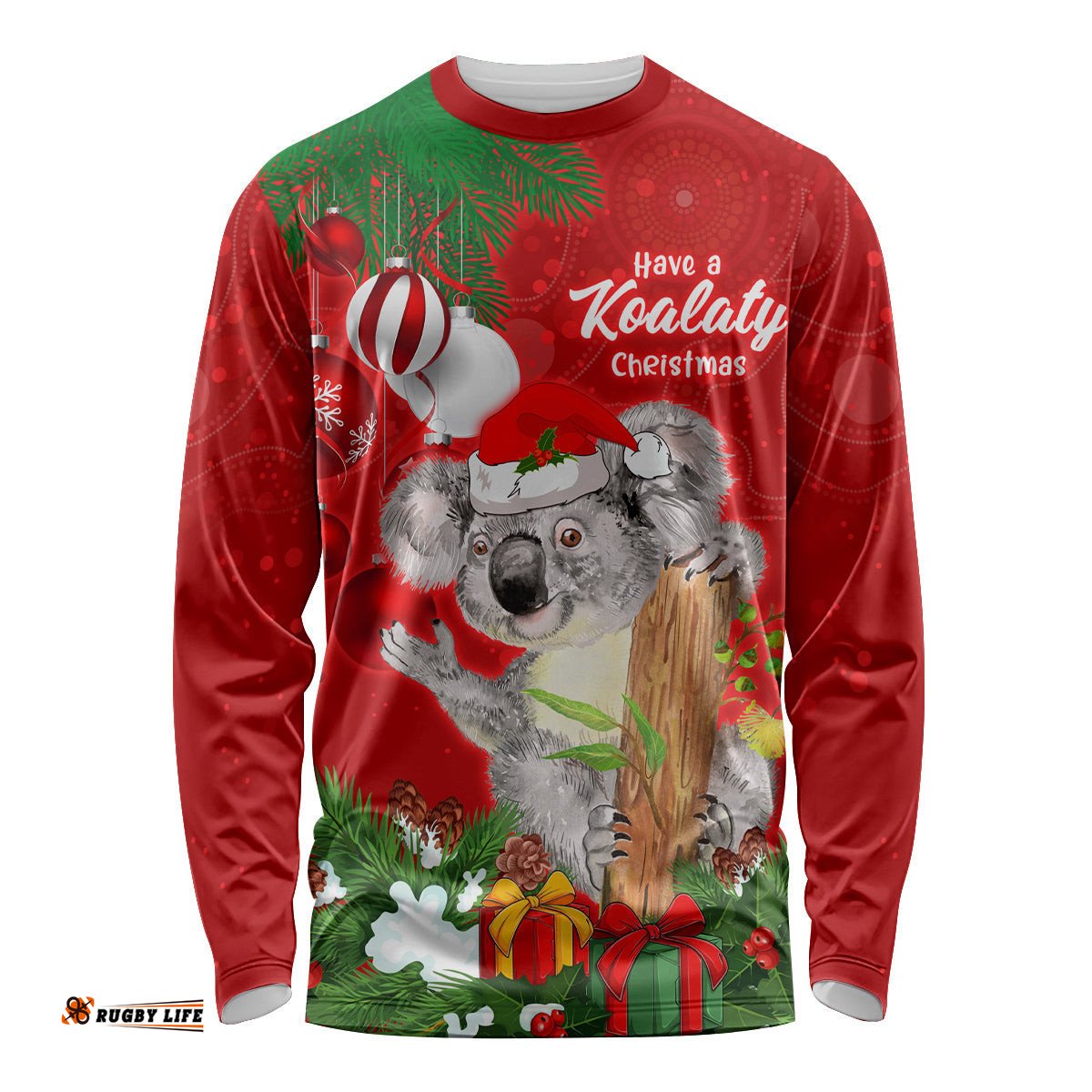 Koala Lover Long Sleeve T-shirt Australia Merry Christmas Aboriginal