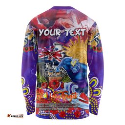 Personalised Australia Rugby Storm ANZAC Long Sleeve T-shirt Melbourne Scratch Style