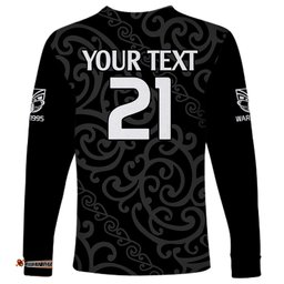 Custom Text And Number New Zealand Warriors Rugby Long Sleeve T-shirt Proud to Maori Warriors