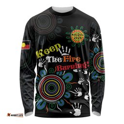 NAIDOC 2024 Indigenous Aboriginal Long Sleeve T-shirt The Fire Burns Forever