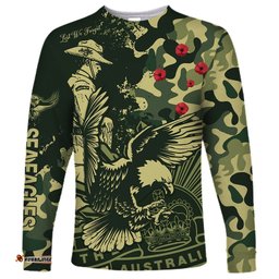 Custom Text And Number NRL ANZAC Sea Eagles Long Sleeve T-shirt Camouflage