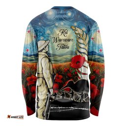 Kei Wareware Tatou New Zealand ANZAC Day Long Sleeve T-shirt Starry Night Inspo Style