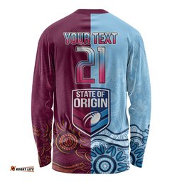 Custom QLD Cane Toad and NSW Cockroach Long Sleeve T-shirt Aboriginal Inspired Together