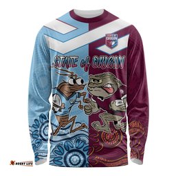 Custom QLD Cane Toad and NSW Cockroach Long Sleeve T-shirt Aboriginal Inspired Together