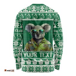 Personalised Australia Koala Christmas Long Sleeve T-shirt Santa Koala Stay Cool