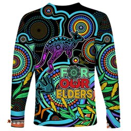 Kangaroos Football Aboriginal Art Long Sleeve T-shirt NAIDOC Indigenous Tribal
