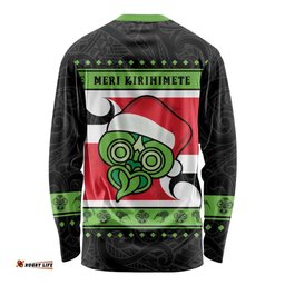 New Zealand Funny Christmas Long Sleeve T-shirt Maori Tiki