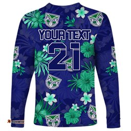 Custom Warriors Rugby Long Sleeve T-shirt Beautiful Floral Pattern Spring Summer