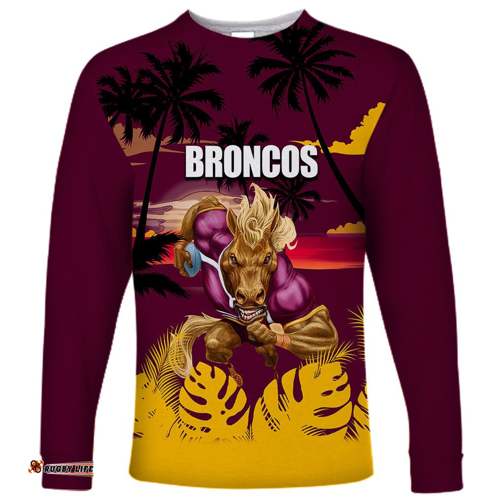 NRL Broncos Long Sleeve T-shirt Summer Style