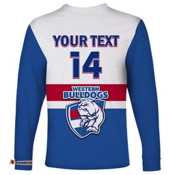 Personalised Western Bulldogs Football Long Sleeve T-shirt Go Doggies Sporty Style