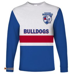 Personalised Western Bulldogs Football Long Sleeve T-shirt Go Doggies Sporty Style