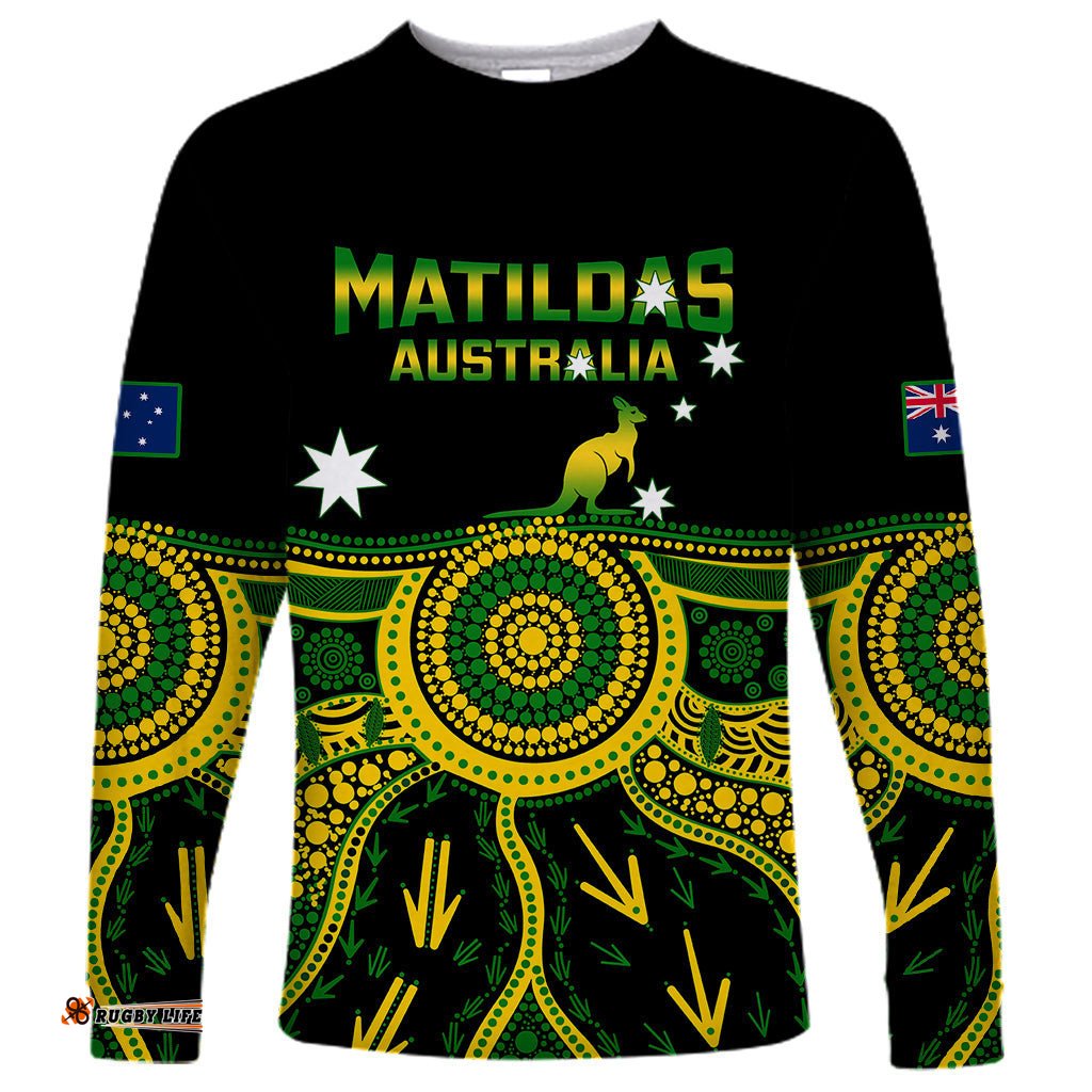 Australia Soccer Long Sleeve T-shirt Aboriginal Go Matildas World Cup