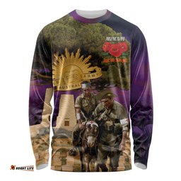 Australia ANZAC Day Long Sleeve T-shirt Lonesome Pine Australian Army With Donkey