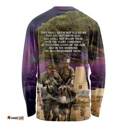 Australia ANZAC Day Long Sleeve T-shirt Lonesome Pine Australian Army With Donkey