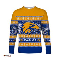 West Coast Eagles Long Sleeve T-shirt Christmas Style