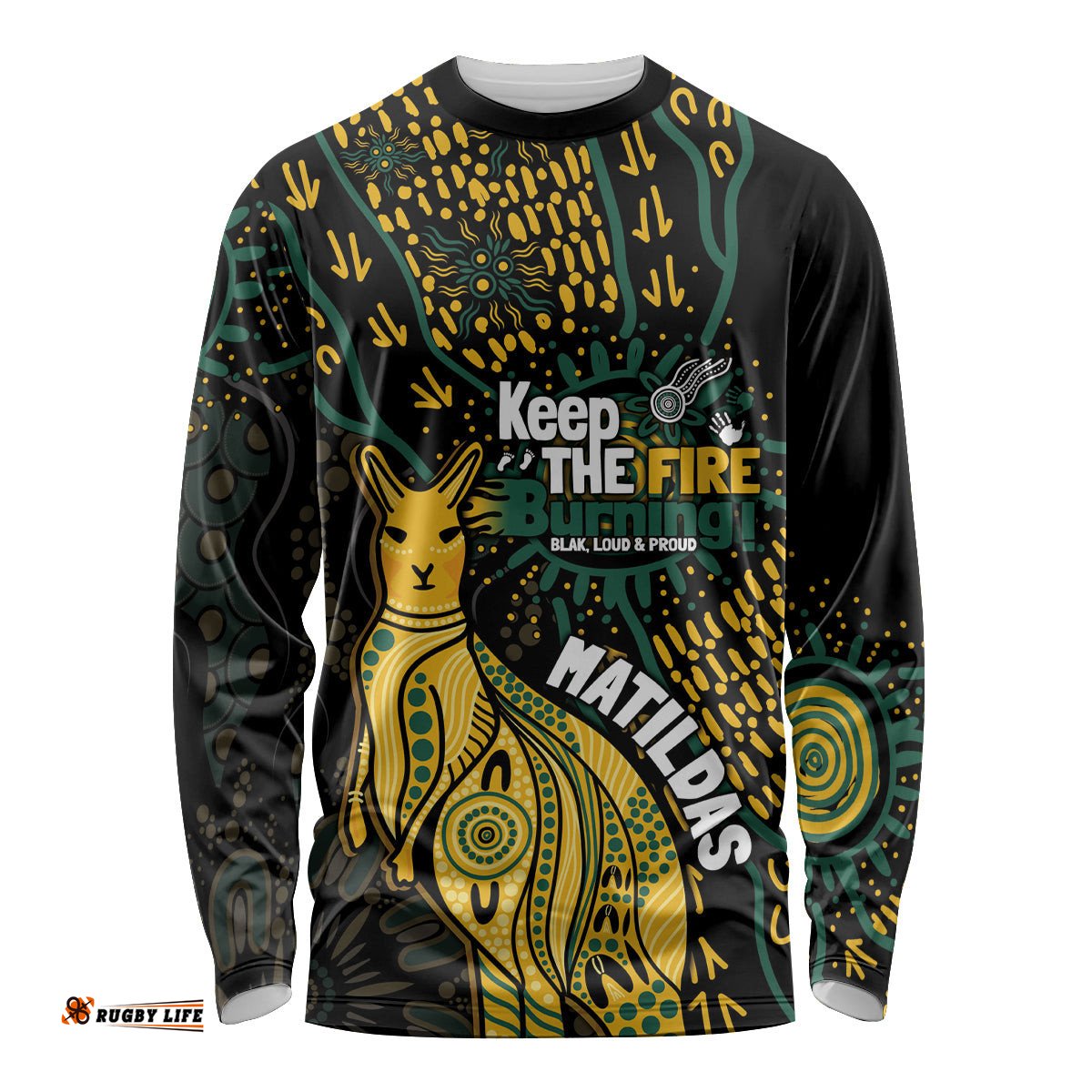 Australia Matildas Indigenous Long Sleeve T-shirt NAIDOC 2024 Keep The Fire Burning