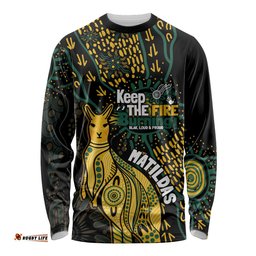 Australia Matildas Indigenous Long Sleeve T-shirt NAIDOC 2024 Keep The Fire Burning