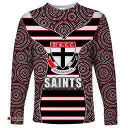 AFL Saints Long Sleeve T-shirt Mix Dot Aboriginal