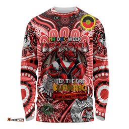 Custom NAIDOC Week 2024 Dragons Long Sleeve T-shirt Mascot Rugby