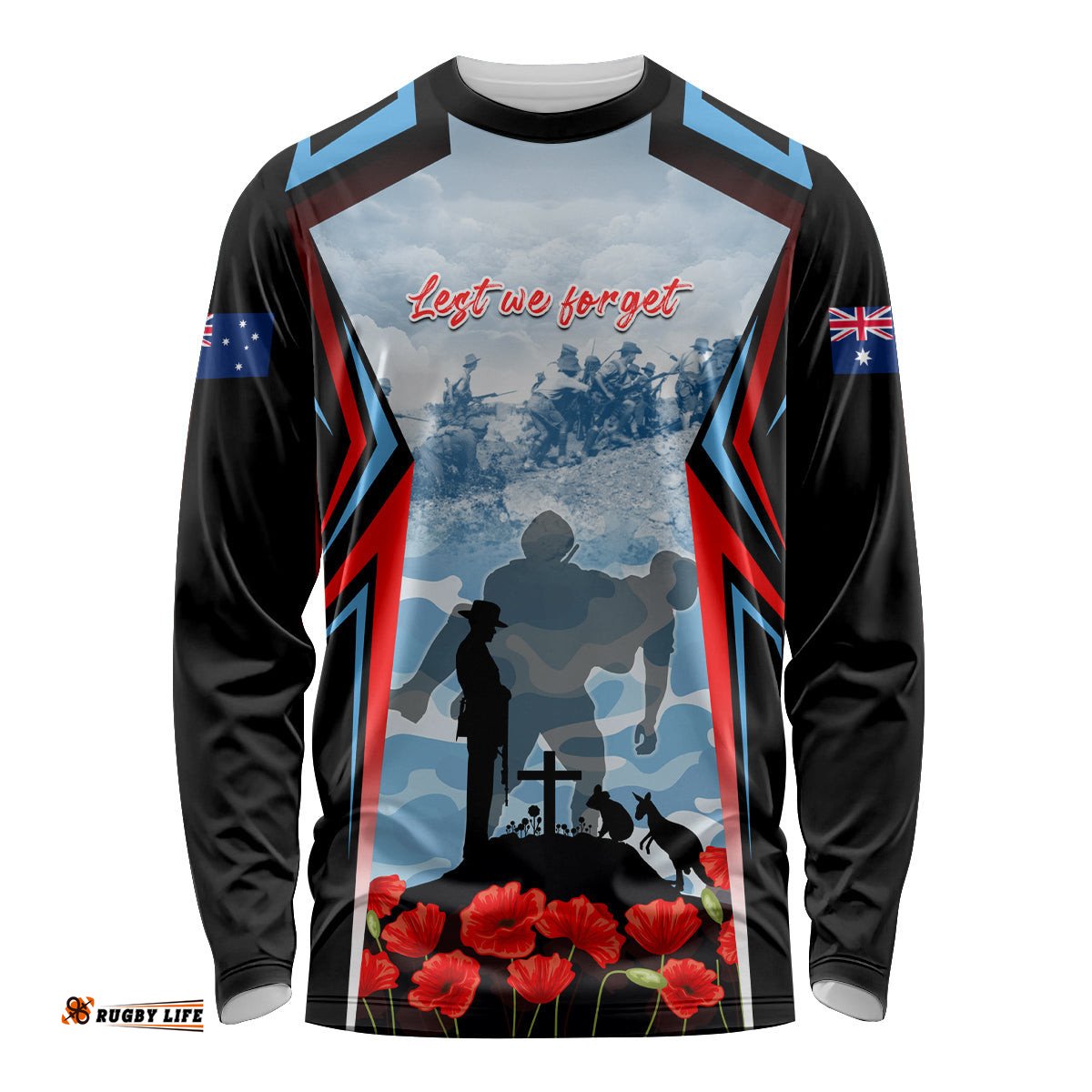 Australia ANZAC Day Long Sleeve T-shirt Gallipoli Soldiers Simple Style