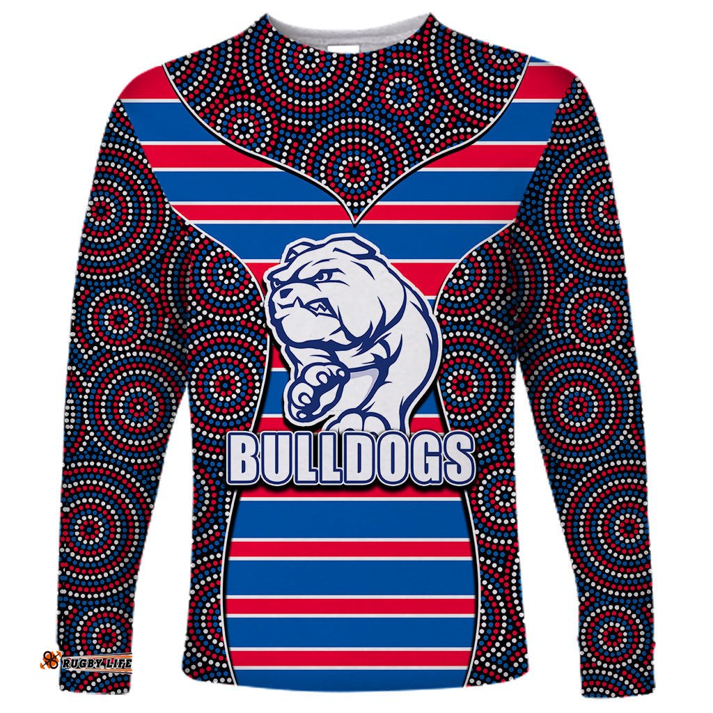 AFL Bulldogs Long Sleeve T-shirt Mix Dot Aboriginal
