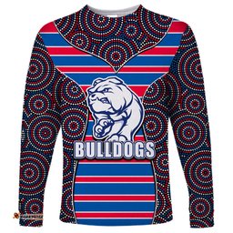 AFL Bulldogs Long Sleeve T-shirt Mix Dot Aboriginal