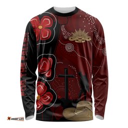 ANZAC Aboriginal Australia Long Sleeve T-shirt For the Fallen