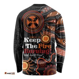 Australia NAIDOC 2024 Long Sleeve T-shirt Keep the Fire Burning Aboriginal Art
