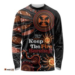 Australia NAIDOC 2024 Long Sleeve T-shirt Keep the Fire Burning Aboriginal Art