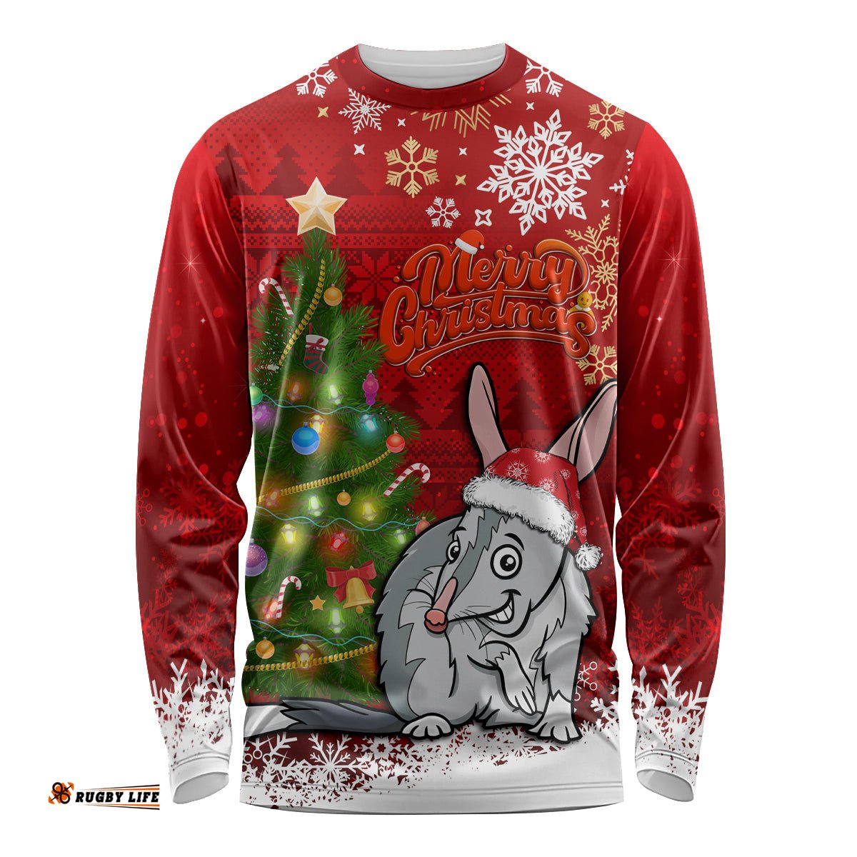 Australia Christmas Long Sleeve T-shirt Aussie Bilby Santa Merry Xmas
