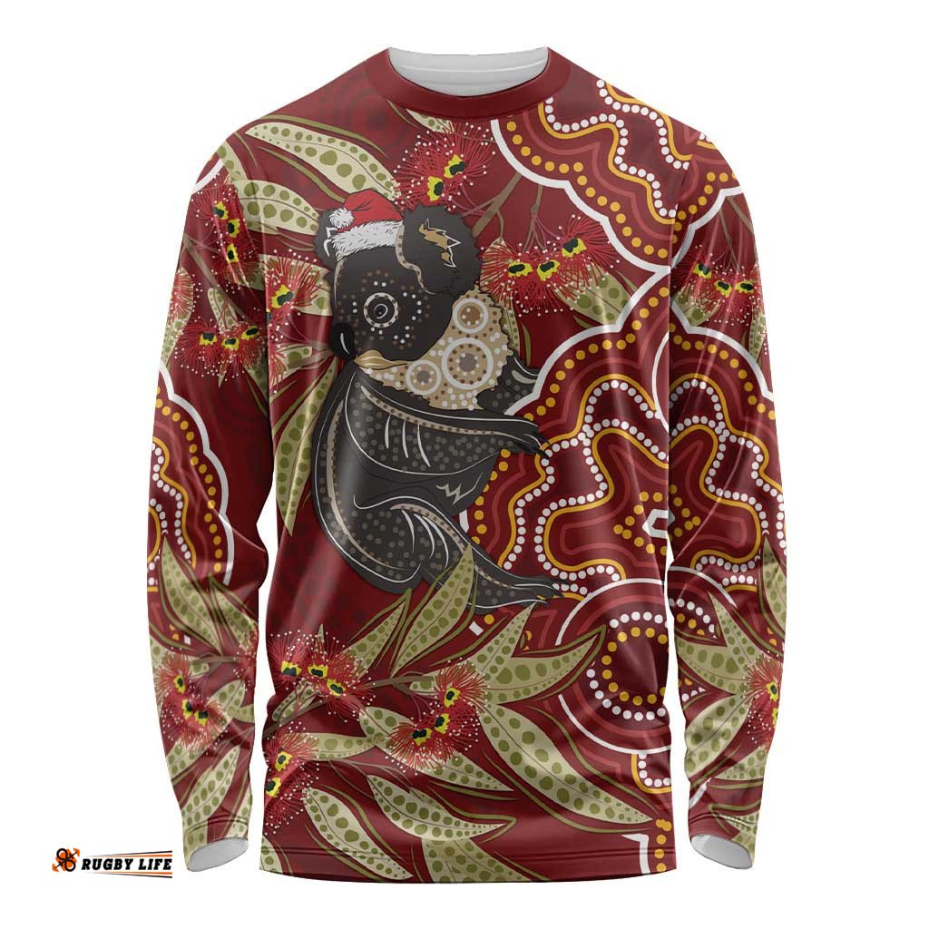 Australia Santa Koala Long Sleeve T-shirt Aboriginal Style