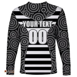 AFL Magpies Long Sleeve T-shirt Mix Dot Aboriginal