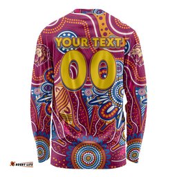 Personalised Crows NAIDOC Week 2024 Long Sleeve T-shirt Aussie Aboriginal Art