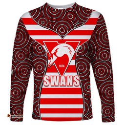 AFL Swans Long Sleeve T-shirt Mix Dot Aboriginal