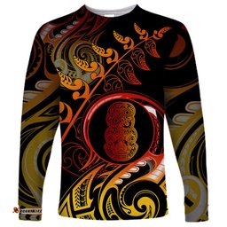 New Zealand Long Sleeve T-shirt Aotearoa Hei Tiki Maori Fern Tattoo Arty