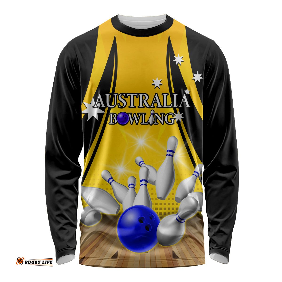 Australia Bowling Long Sleeve T-shirt I Am A Bowling Pin Curve Style